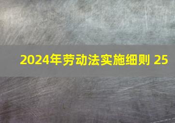 2024年劳动法实施细则 25